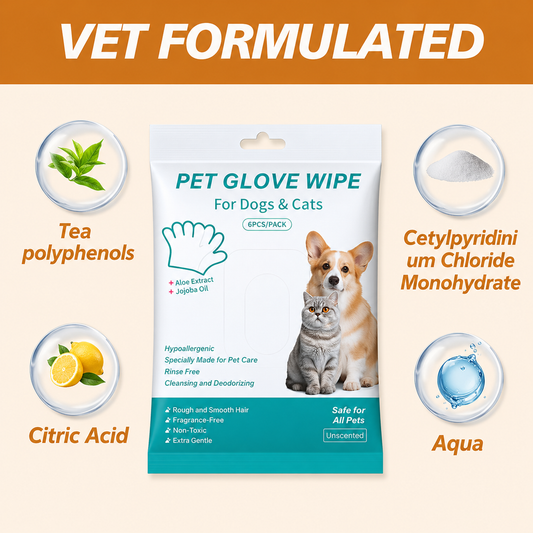 Klyvena™ Rinse-Free Dog Shampoo Mitts –Pet Bath Glove Wipe