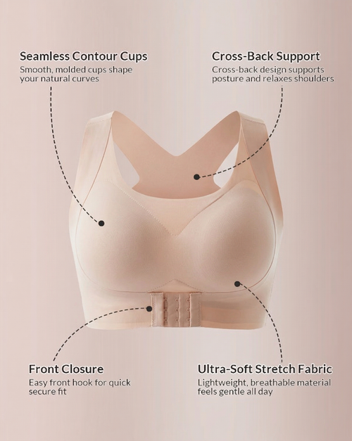 🔥LAST DAY PROMOTION - 50% OFF Front Closure Cross-Back Wireless Posture Bra