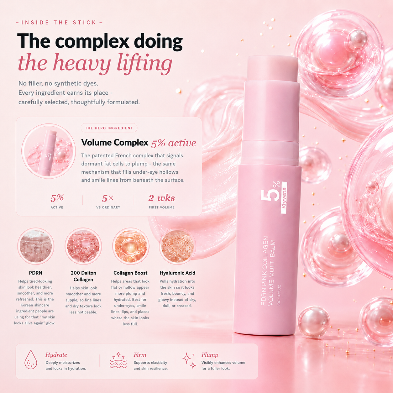 🔥 TODAY’S KLYVENA GLOW DEAL Klyvena Korean Pink Collagen Volume Multi Balm