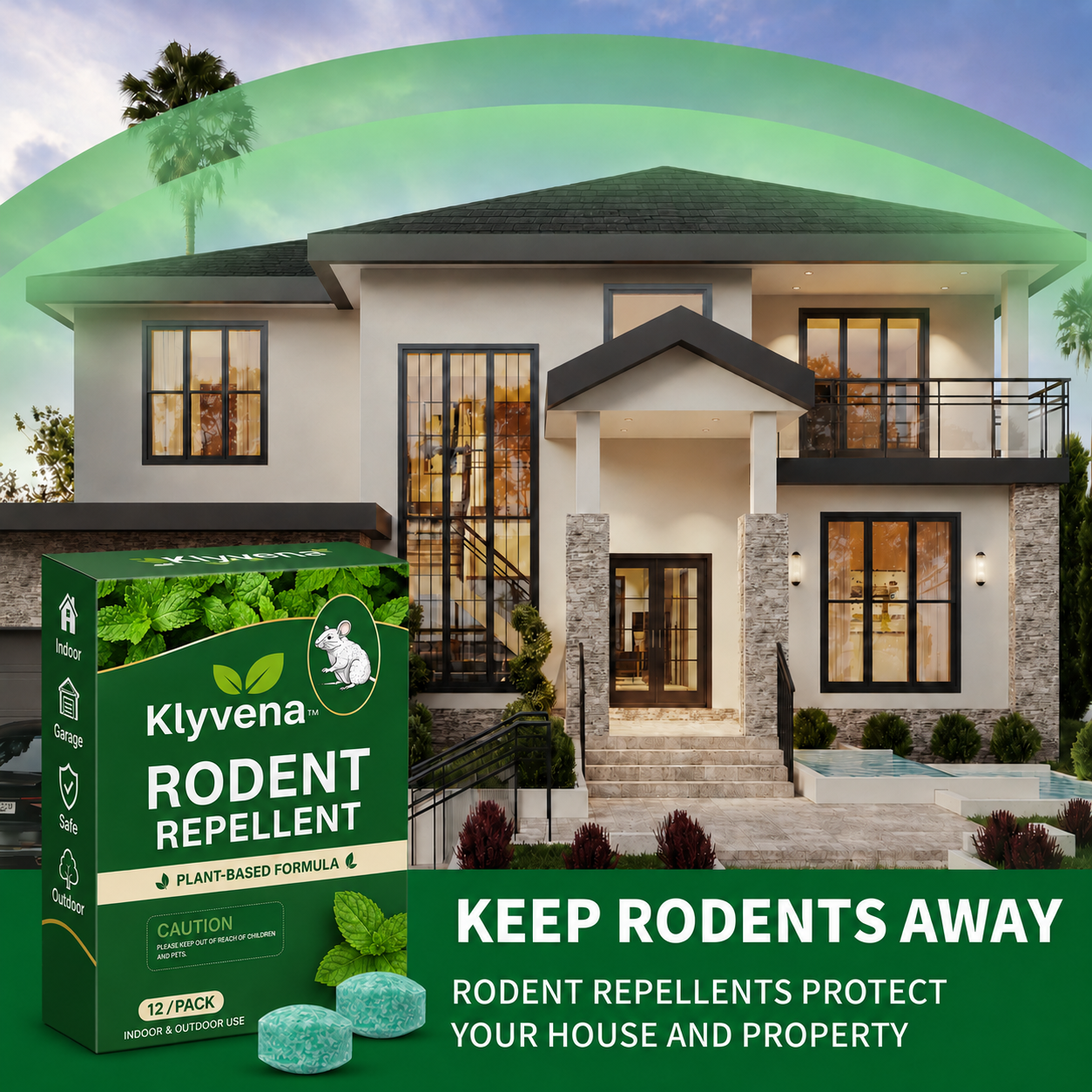 Klyvena™ 12 Pack Peppermint Pest Repellent Balls – Keep Mice, Rats & Spiders Away Naturally
