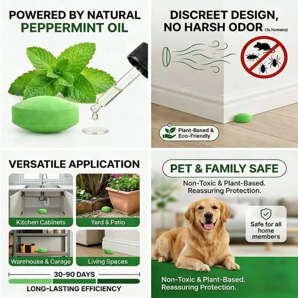 Klyvena™ 12 Pack Peppermint Pest Repellent Balls – Keep Mice, Rats & Spiders Away Naturally