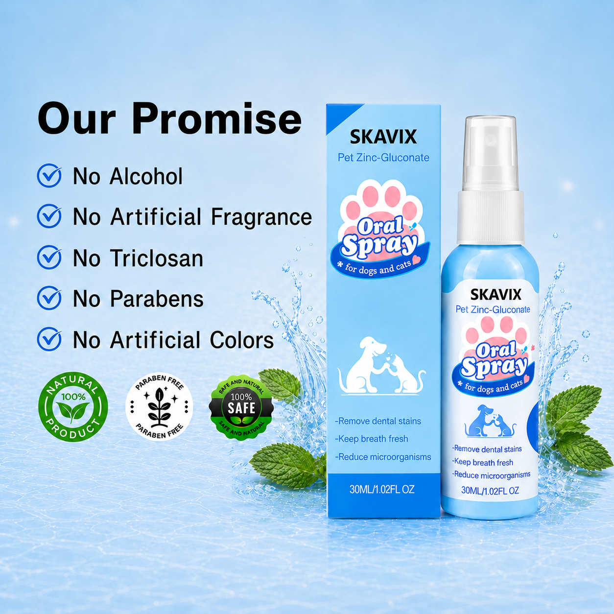 SKAVIX™ Pet Oral Spray Fresher Breath & Daily Oral Care — No Brushing Needed